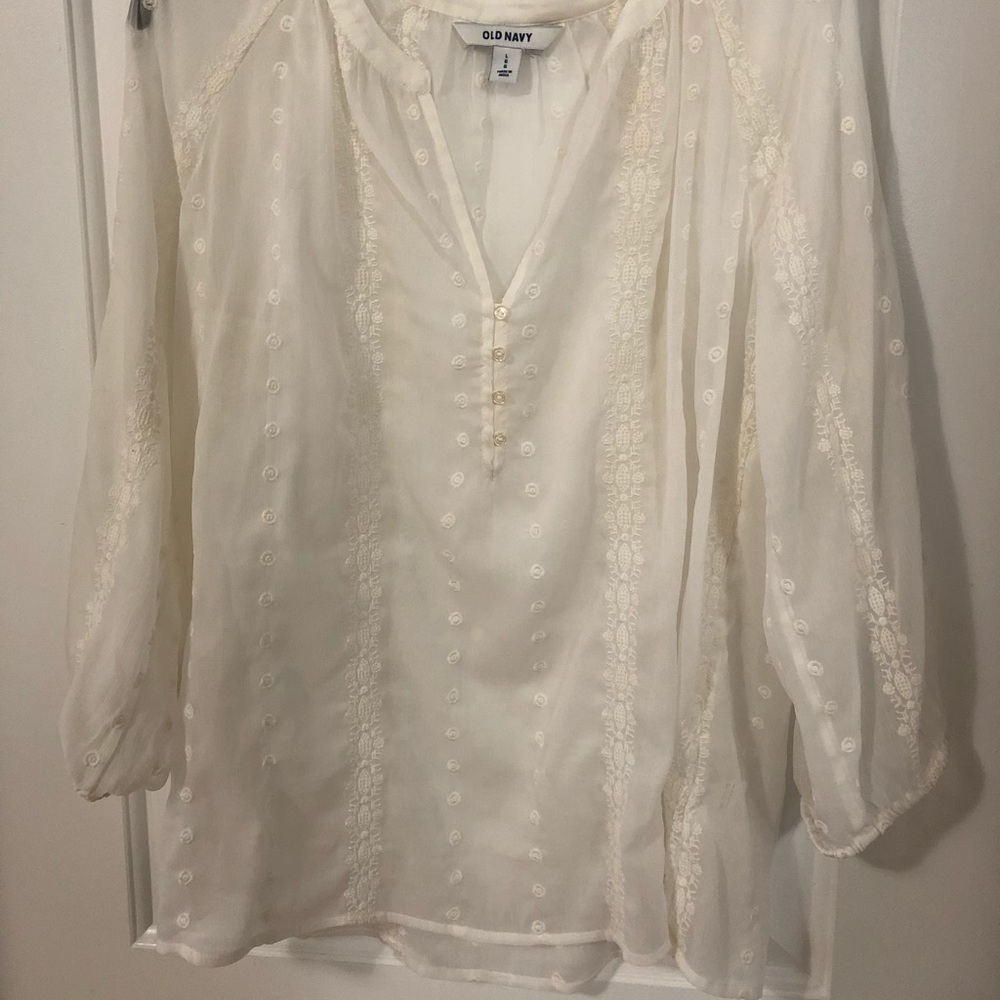 Embellished cream top